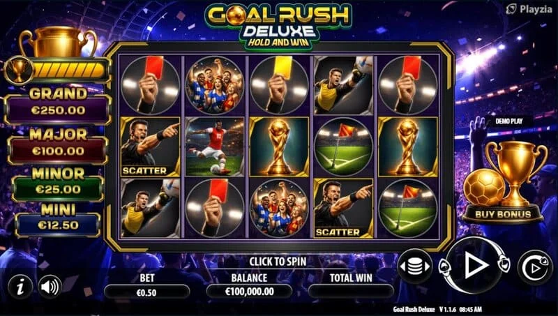 Goal Rush Deluxe - game screen in Free Spins mode